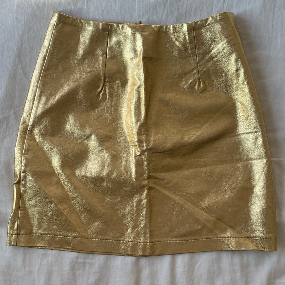 Gold Superdown Mini Skirt Sz Xs